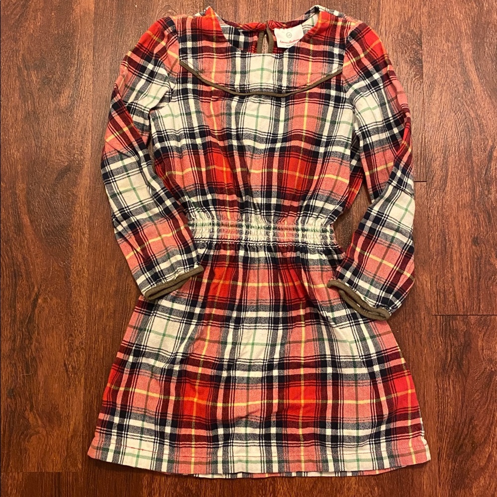 Hanna Andersson Red Plaid Flannel Dress in Hanna Red Apple Size 6-7 (120cm)